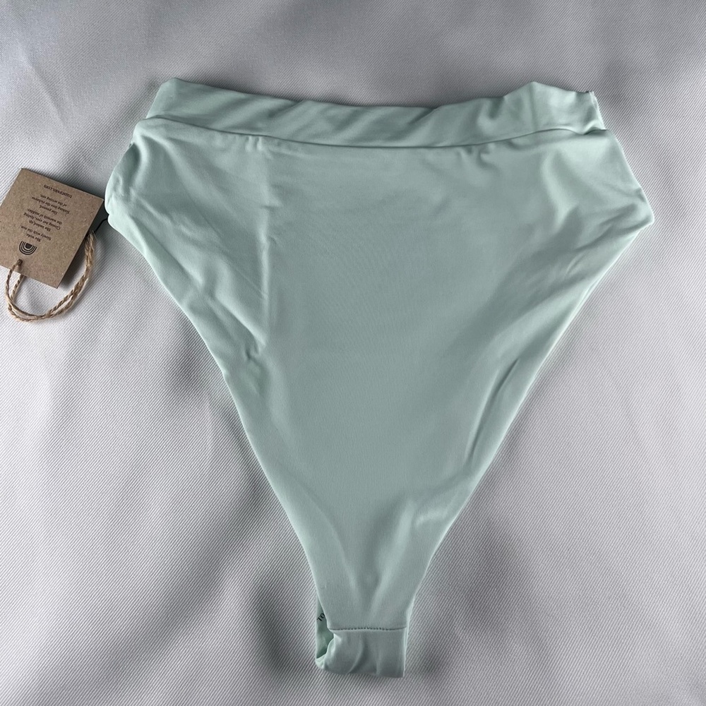 Toast Swim /Free people Signature High Waisted Bikini Bottom,Blue Glass  Size XS